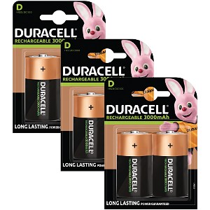 Pilas tipo D recargables Duracell x 6