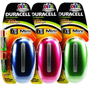Minicargador de colores Duracell (paquete de 6)