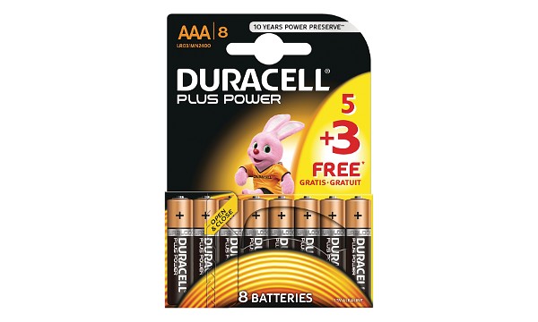 Paquete de 5 Pilas Duracell Plus Power AAA + 3 pilas gratis