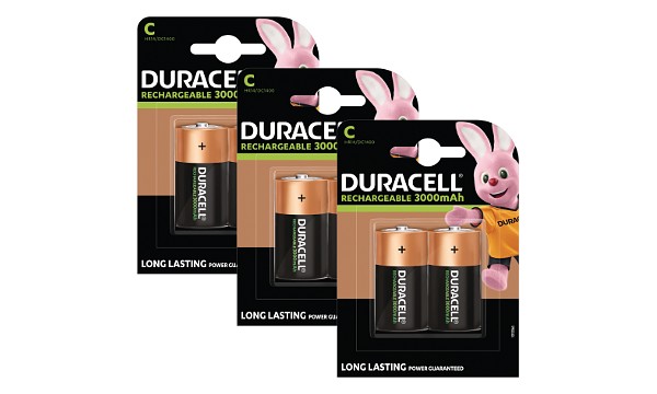 Pilas recargables de tipo C  Duracell x 6