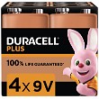 Duracell Plus Power 9V PP3 Paquete de 4