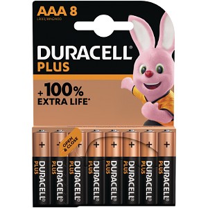 Paquete de 8 Pilas Duracell Plus Power AAA