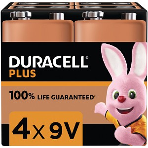 Duracell Plus Power 9V PP3 Paquete de 4