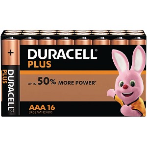 Paquete de 16 Pilas Duracell Plus Power AAA