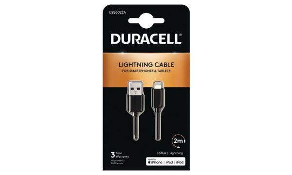 Cable Duracell de 2 m de USB-A a Lightning